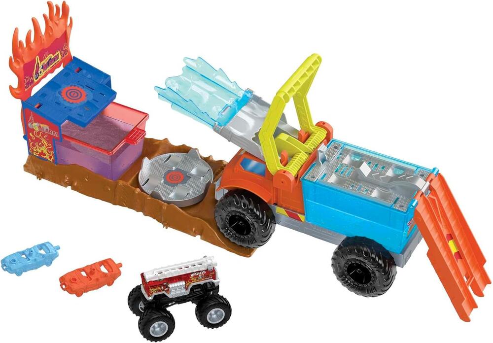 Hot Wheels Monster Truck Arena Smashers Color Shifters 5-Alarm Rescue NWT